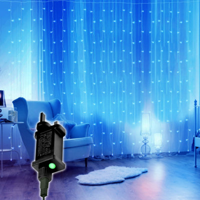 NETTA Cool White Curtain Fairy Lights with 304 LEDs - 3M x 3M