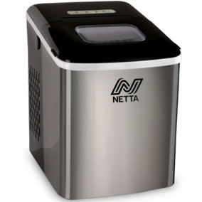 NETTA Ice Maker - 12kg Capacity, 1.8L Tank - Stainless Steel