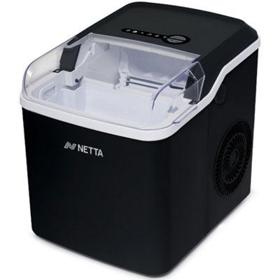 NETTA Ice Maker Machine with 1.2L Tank - Makes 12KG of Ice per Day - Black
