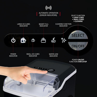 NETTA Ice Maker Machine with 1.2L Tank - Makes 12KG of Ice per Day - Black