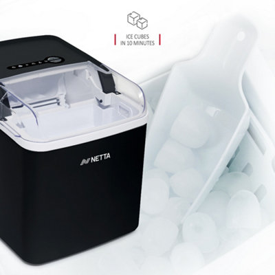 NETTA Ice Maker Machine with 1.2L Tank - Makes 12KG of Ice per Day - Black