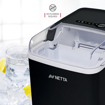 NETTA Ice Maker Machine with 1.2L Tank - Makes 12KG of Ice per Day - Black
