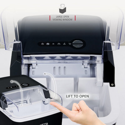 NETTA Ice Maker Machine with 1.2L Tank - Makes 12KG of Ice per Day - Black