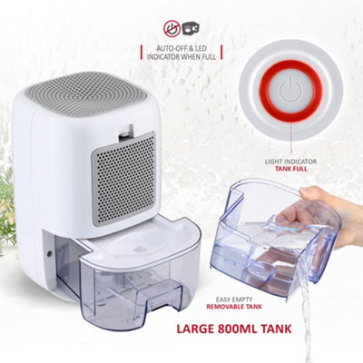 NETTA Portable Dehumidifier 800ml Mini Air Dehumidifier for Mould Moisture - White