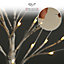 NETTA Set of 2 2FT Twig Birch Tree with Pre-Lit with 24 Warm White LEDs - Battery Powered - White