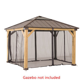 Netting Set for Sunjoy Cedar wood Gazebo - 273cm x 273cm, Khaki