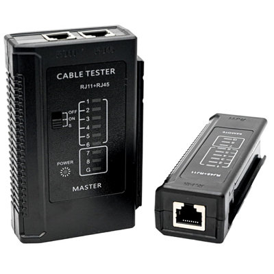 Network Cable Tester: RJ45 Ethernet Cable Tester Kit for Cat5/6/7, RJ11/12-9 LED Lights, Remote Unit, 2-Speed Operation