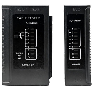 Network Cable Tester: RJ45 Ethernet Cable Tester Kit for Cat5/6/7, RJ11/12-9 LED Lights, Remote Unit, 2-Speed Operation