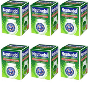 Neutradol Gel Odour Deodorizer Super Fresh Gel Square box (Green) 135g (Pack of 6)