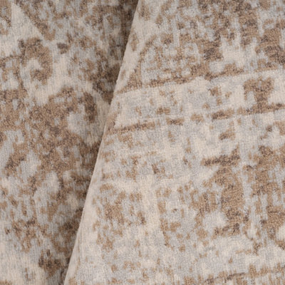 Neutral Beige Bordered Geometric Distressed Runner Rug 60x240cm