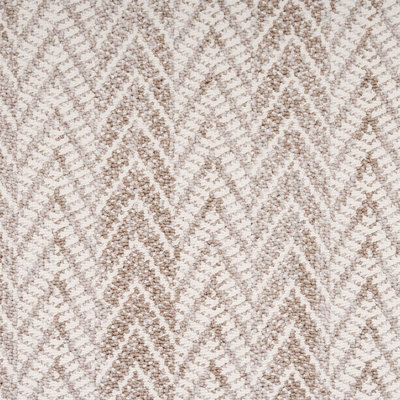 Neutral Beige Brown Herringbone Scandi Fringed Area Rug 160cm x 230cm