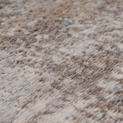 Neutral Beige Distressed Abstract Area Rug 80x150cm