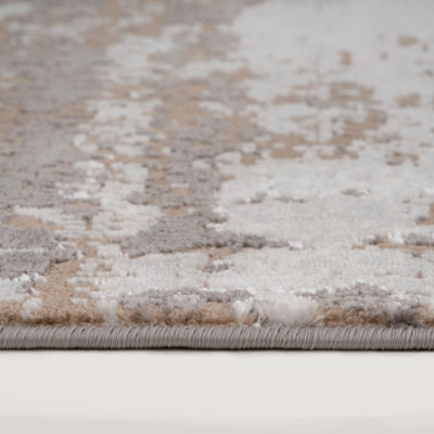 Neutral Beige Greige Transitional Contemporary Abstract Living Area Rug 160x230cm