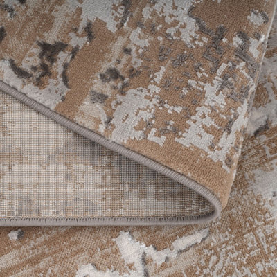 Neutral Beige Greige Transitional Contemporary Abstract Living Area Rug 160x230cm