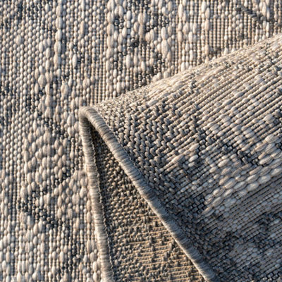 Neutral Beige Grey Striped Woven Flatweave Soft Indoor Outdoor Area Rug ...