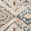 Neutral Blue Distressed Tribal Diamond Soft Extra Long Runner Rug Stair Carpet 60cmx8m