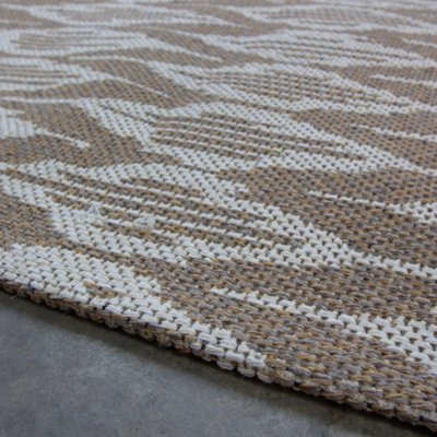 Neutral Distressed Diamond Recycled Cotton Rug 160x230cm
