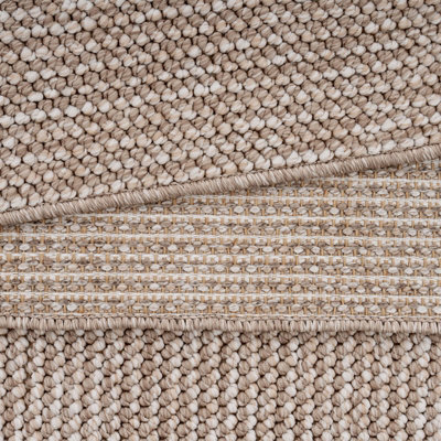 Neutral Minimalistic Cream Beige Boucle Textured Soft Area Rug 60cm x 240cm