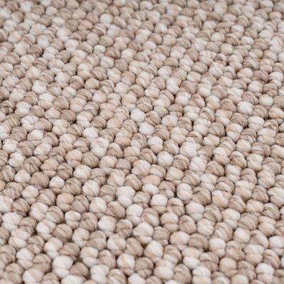 Neutral Minimalistic Cream Beige Boucle Textured Soft Area Rug 60cm x 240cm