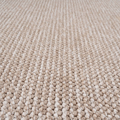Neutral Minimalistic Cream Beige Boucle Textured Soft Area Rug 60cm x 240cm