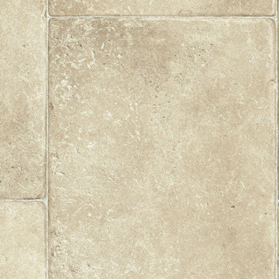 Neutral Modern Stone Effect Anti-Slip Vinyl Flooring for Bathroom & Kitchen, 2.0mm Thick Vinyl Sheet-2m(6'6") X 2m(6'6")-4m²