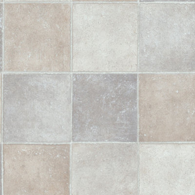 Neutral Modern Stone Effect Anti-Slip Vinyl Flooring For Kitchen ...