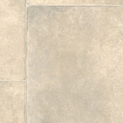 Neutral Stone Effect Vinyl Flooring For Kitchen, Bathroom & Living Room, 2.0mm Thick Vinyl Sheet-3m(9'9") X 2m(6'6")-6m²