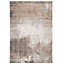 Neutral Warm Beige Grey Distressed Abstract Area Rug 200x290cm