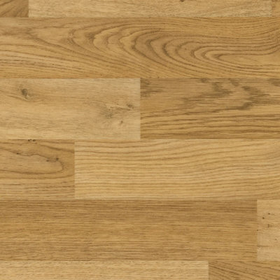 Neutral Wood Effect Vinyl Flooring, Anti-Slip Contract Commercial Vinyl Flooring with 2.0mm Thickness-1m(3'3") X 2m(6'6")-2m²