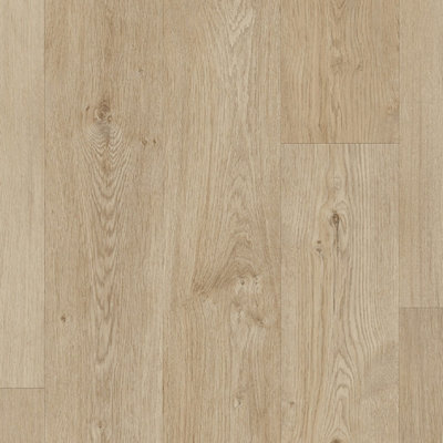 Neutral Wood Effect Vinyl Flooring, Anti-Slip Contract Commercial Vinyl Flooring with 3.5mm Thickness-11m(36'1") X 2m(6'6")-22m²