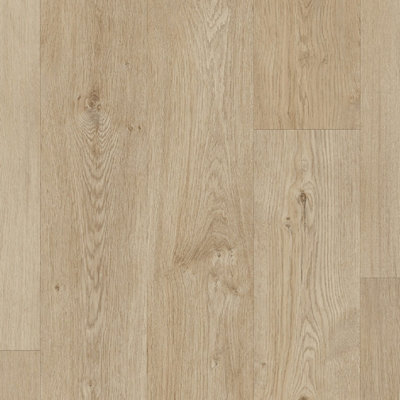 Neutral Wood Effect Vinyl Flooring, Anti-Slip Contract Commercial Vinyl Flooring with 3.5mm Thickness-12m(39'4") X 2m(6'6")-24m²
