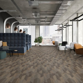 Neutral Wood Effect Vinyl Flooring, Anti-Slip Contract Commercial Vinyl Flooring with 3.5mm Thickness-13m(42'7") X 3m(9'9")-39m²