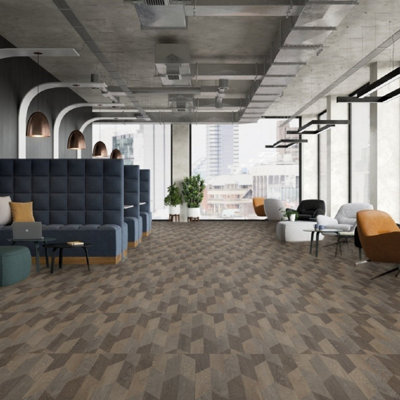Neutral Wood Effect Vinyl Flooring, Anti-Slip Contract Commercial Vinyl Flooring with 3.5mm Thickness-13m(42'7") X 4m(13'1")-52m²