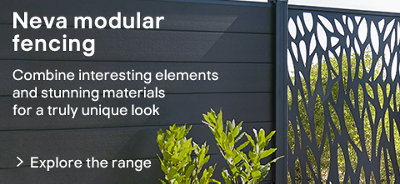 Neva modular fencing. Combine interesting elements and stunning materials for a truly unique look