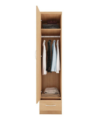 Nevada 1 Door 1 Drawer Wardrobe Sonoma Oak Finish