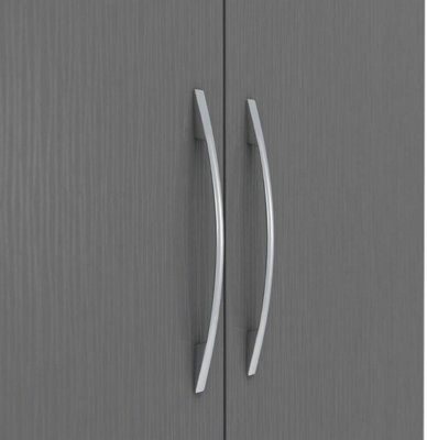 Nevada 2 Door 1 Drawer Wardrobe in 3D Effect Grey