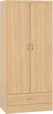 Nevada 2 Door 1 Drawer Wardrobe in Sonoma Oak Effect