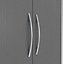 Nevada 2 Door 1 Drawer Wardrobe - L52 x W78 x H182.5 cm - 3D Effect Grey