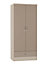 Nevada 2 Door 1 Drawer Wardrobe - L52 x W78 x H182.5 cm - Oyster Gloss/Light Oak Effect Veneer