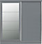 Nevada 2 Door Sliding Wardrobe - L62 x W178.5 x H194 cm - Grey Gloss