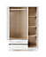Nevada 3 Door 2 Drawer Mirrored Wardrobe - L52 x W116 x H182.5 cm - White Gloss