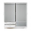 Nevada 4 Door 2 Drawer Mirrored Wardrobe - L52 x W154 x H182.5 cm - White Gloss