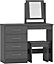 Nevada 4 Drawer Dressing Table Set 3D Grey Effect Including Stool and Mirror