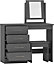Nevada 4 Drawer Dressing Table Set 3D Grey Effect Including Stool and Mirror