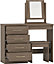 Nevada 4 Drawer Dressing Table Set Rustic Oak Effect with stool and mirror