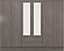 Nevada 6 Door 2 Drawer Mirrored Wardrobe - L52 x W230 x H182.5 cm - Black Wood Grain