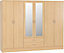Nevada 6 Door 2 Drawer Mirrored Wardrobe - L52 x W230 x H182.5 cm - Sonoma Oak Effect
