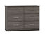 Nevada 6 Drawer Wide Chest of Drawers Black Wood Grain Effect
