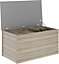 Nevada Blanket Box - L49.5 x W91 x H45.5 cm - Grey Gloss/Light Oak Effect Veneer