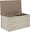 Nevada Blanket Box - L49.5 x W91 x H45.5 cm - Oyster Gloss/Light Oak Effect Veneer